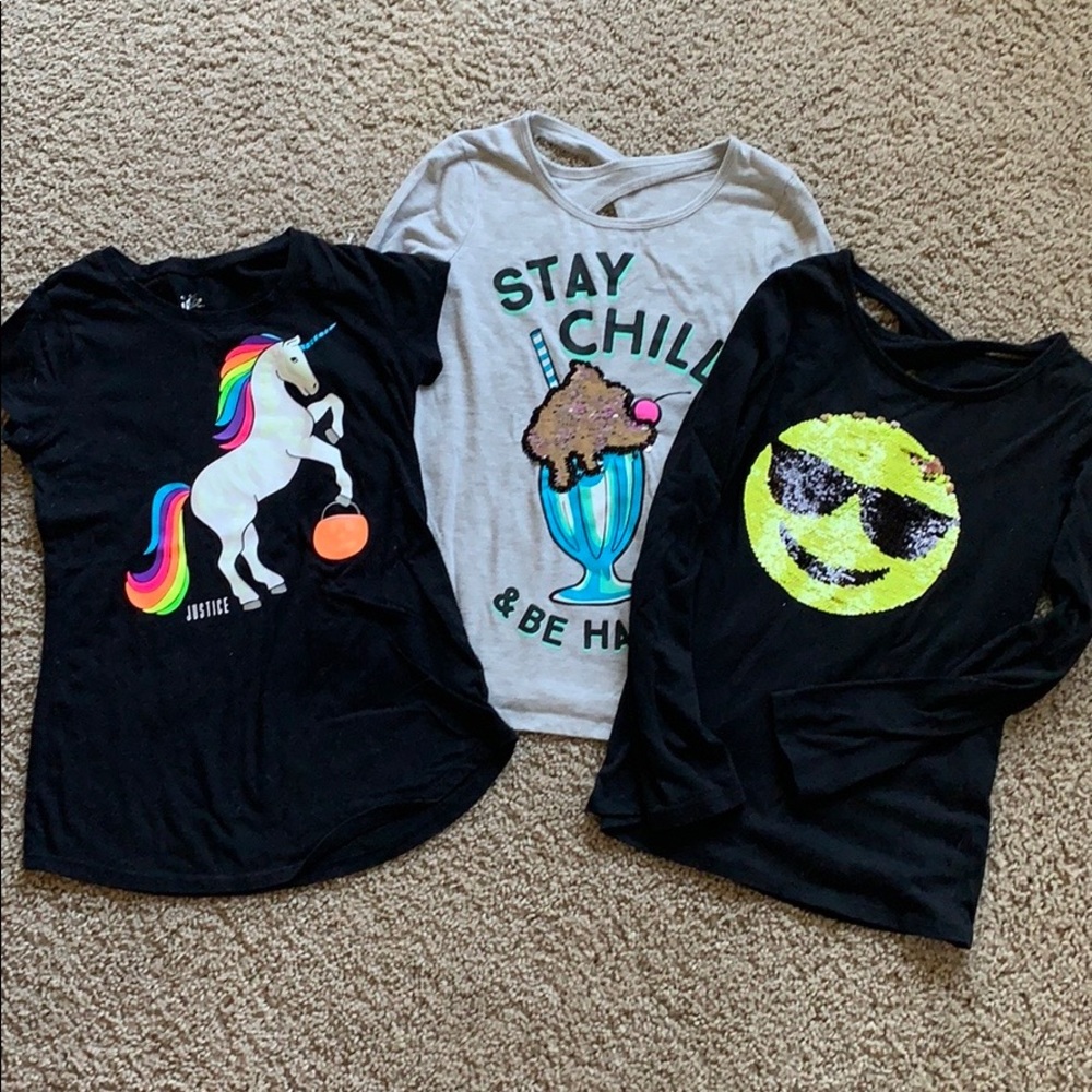 Girls Justice Long Sleeve Shirts Size 10